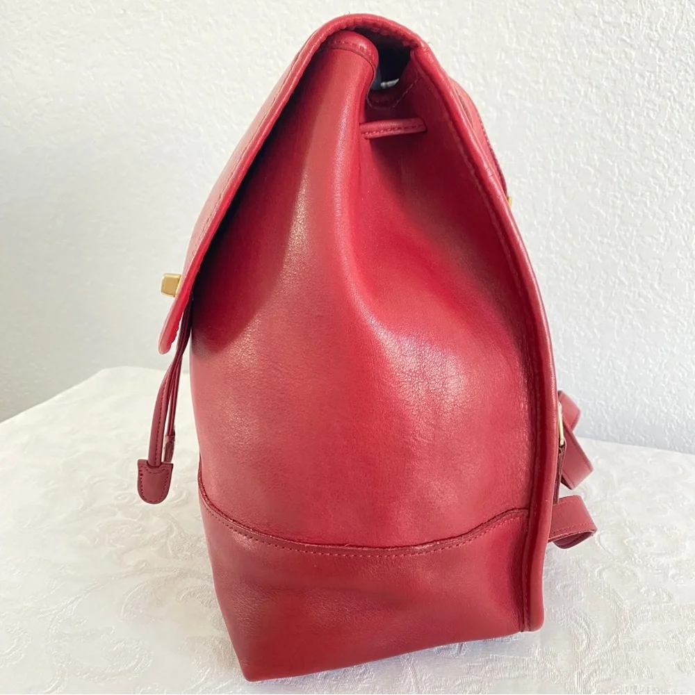 Vintage coach Leather Backpack red
